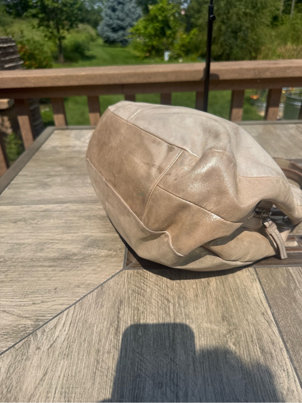 Vintage Coach Soho Lynn Hobo Shoulder Bag Metallic Shiny Gold Y2K - Picture 8 of 13